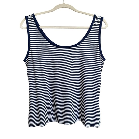 KUPRA by Zado Vintage Nautical Navy and White Stripe Knit Tank Top Made in Japan - Picture 1 of 11